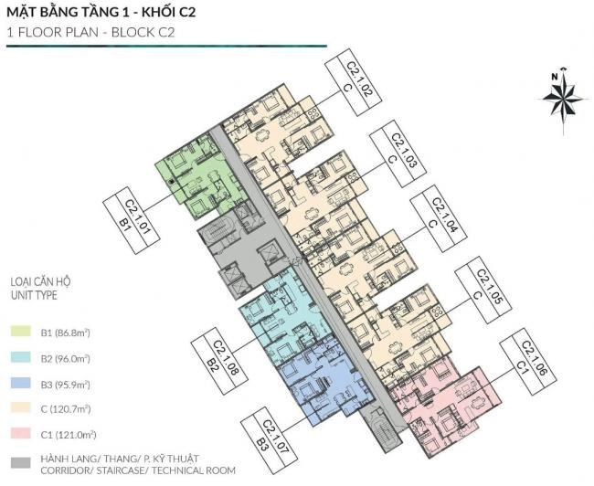 Mặt Bằng Block C2 Diamond Centery Celadon City